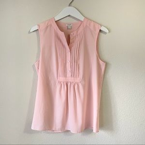 J Crew Factory pink sheer sleeveless blouse size 6